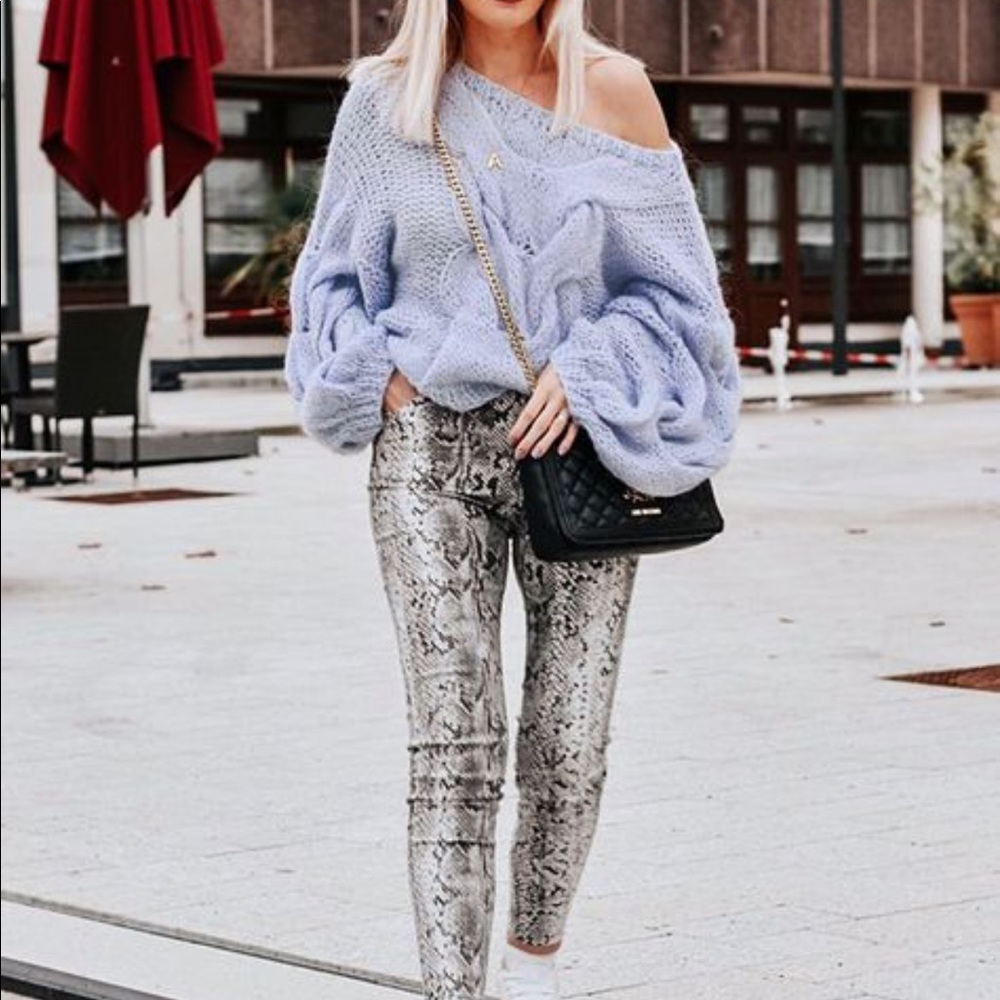Hudson barbara high rise super skinny in metallic python.